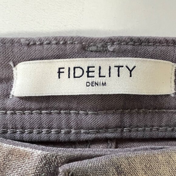 Fidelity Denim Womens Sola Mid Rise Skinny Ankle Jeans Gunmetal Foil size 30 - Picture 9 of 14
